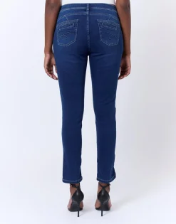 Jean 7/8 slim en denim BLEU Femme