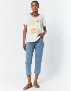 Jean Capri slim BLEU CLAIR Femme