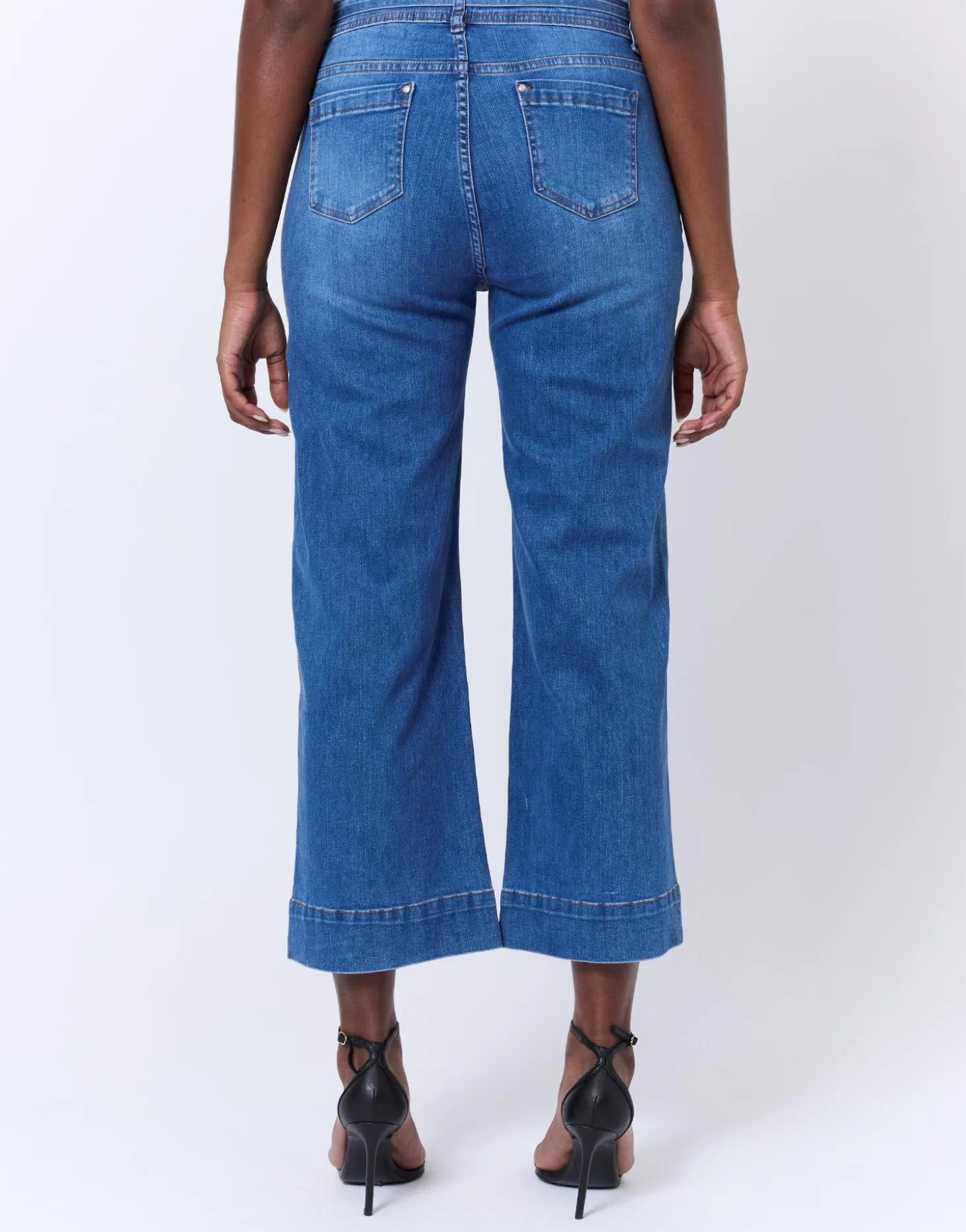 Jean cropped en denim BLEU CLAIR Femme