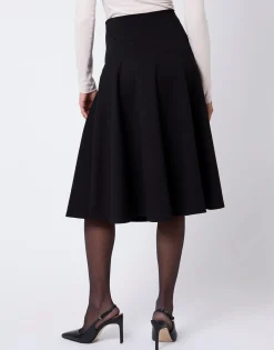 Jupe midi unie NOIR