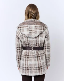 Manteau à carreaux BEIGE Femme