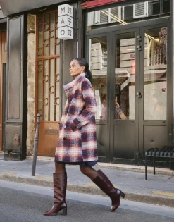 Manteau à carreaux BORDEAUX Femme