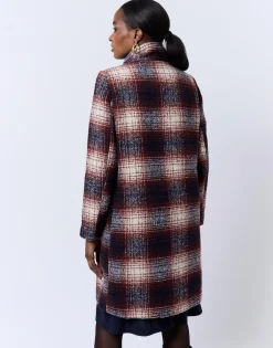 Manteau à carreaux BORDEAUX Femme