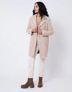 Manteau uni BEIGE Femme