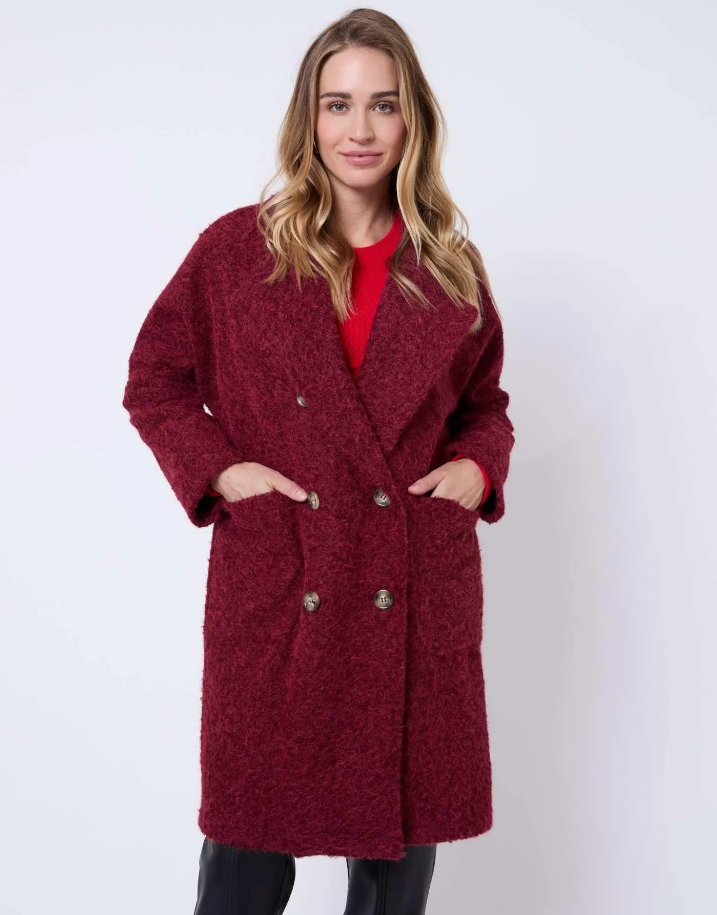 Manteau uni BORDEAUX Femme