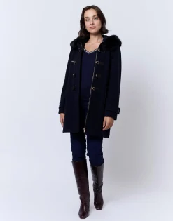 Manteau uni MARINE Femme