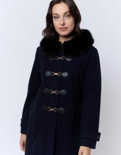 Manteau uni MARINE Femme