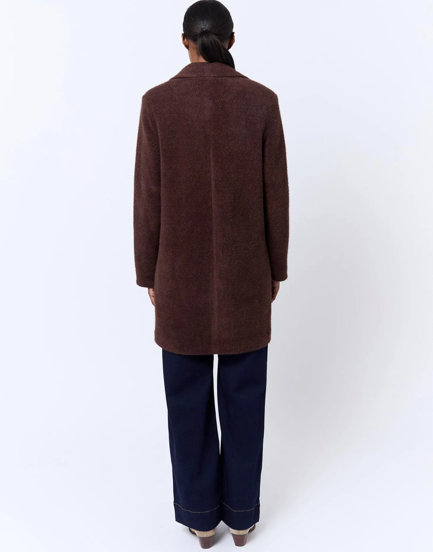 Manteau uni MARRON Femme