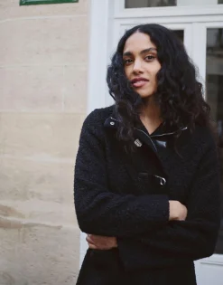 Manteau uni NOIR Femme