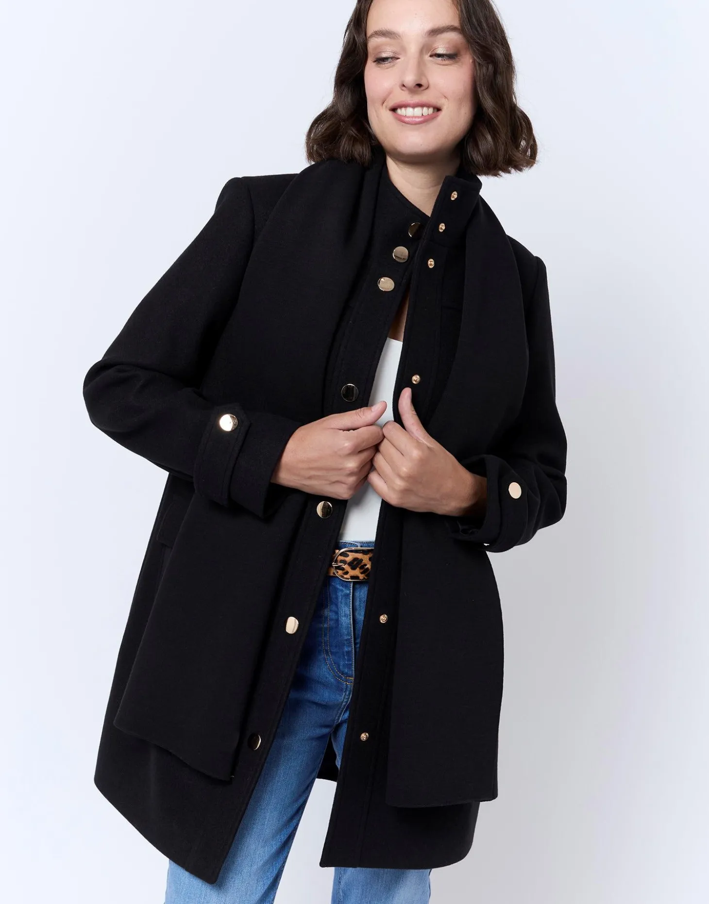 Manteau uni NOIR Femme