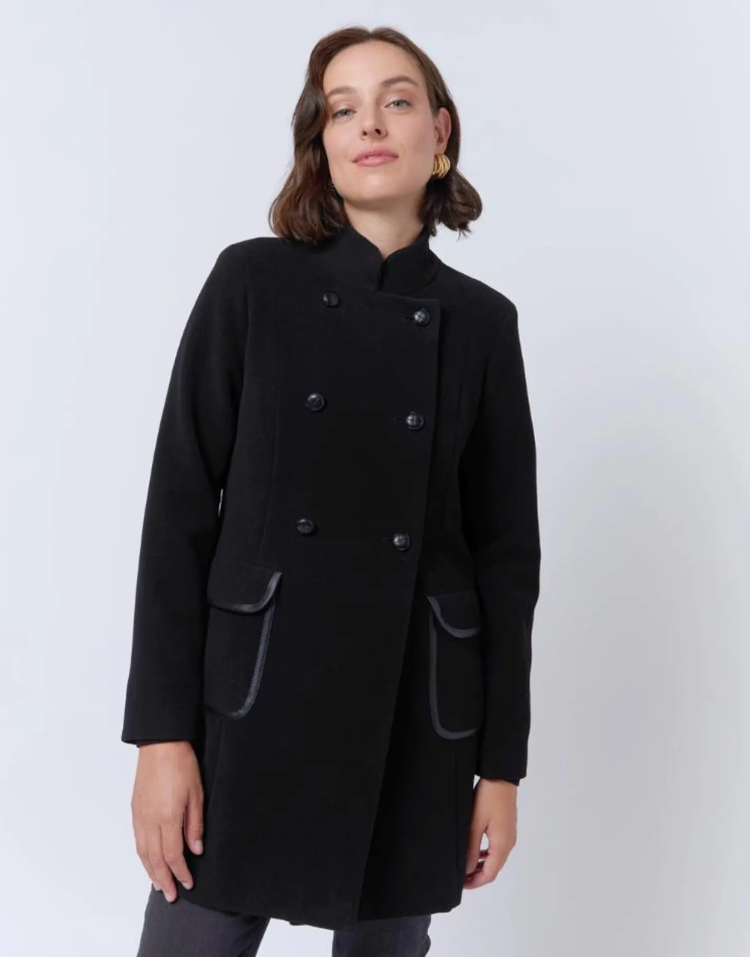 Manteau uni NOIR Femme