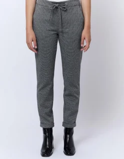 Pantalon 7/8 cigarette pied de puce GRIS Femme