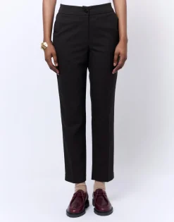 Pantalon 7/8 cigarette pied de puce MARRON Femme