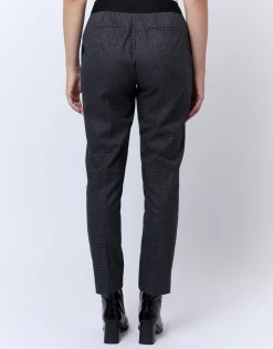 Pantalon 7/8 cigarette pied de puce MARINE Femme
