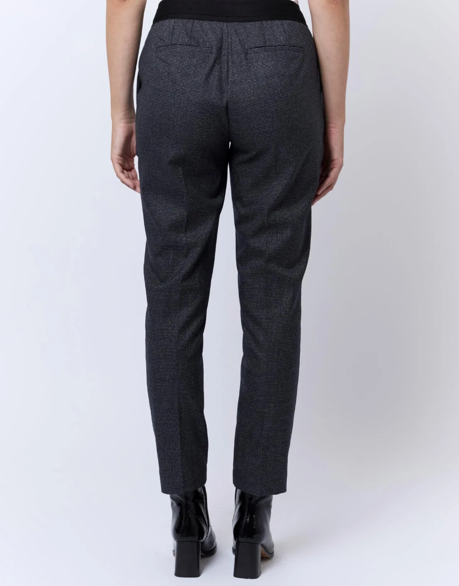 Pantalon 7/8 cigarette pied de puce MARINE Femme