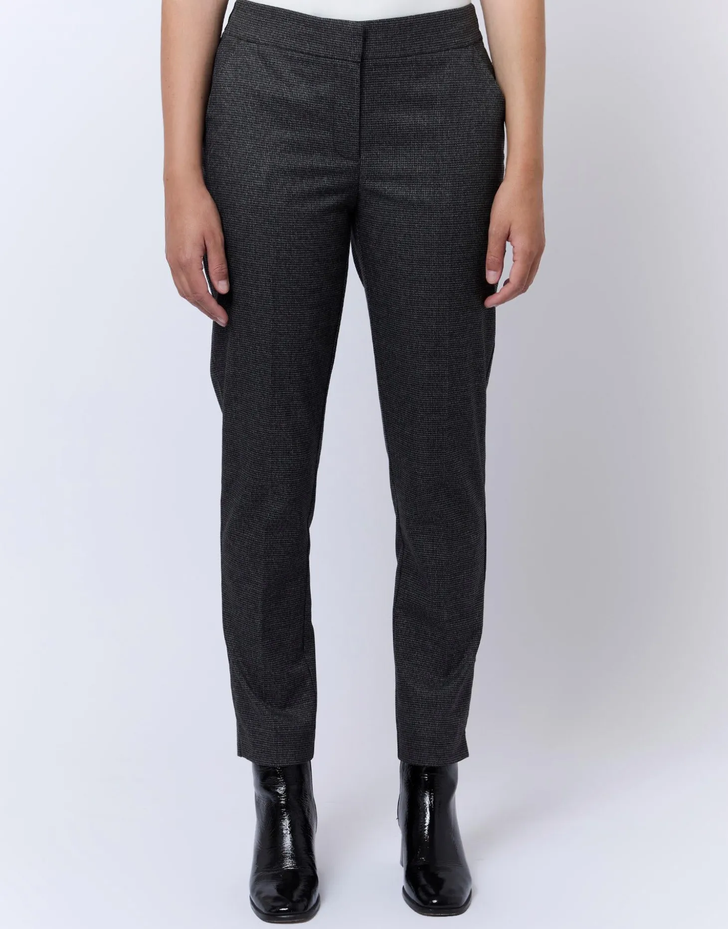 Pantalon 7/8 cigarette pied de puce ANTHRACITE Femme