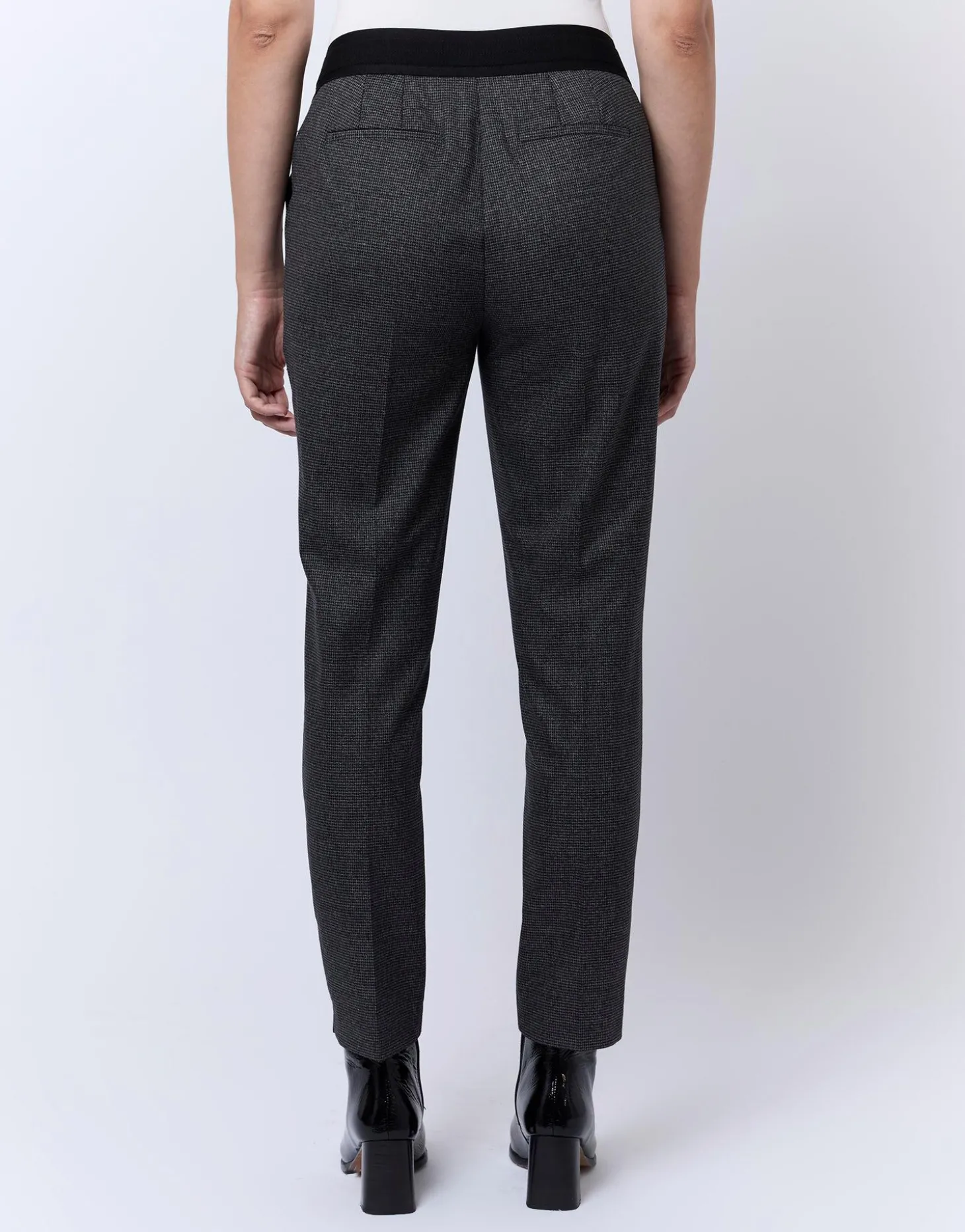 Pantalon 7/8 cigarette pied de puce ANTHRACITE Femme