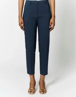 Pantalon 7/8 cigarette uni MARINE Femme