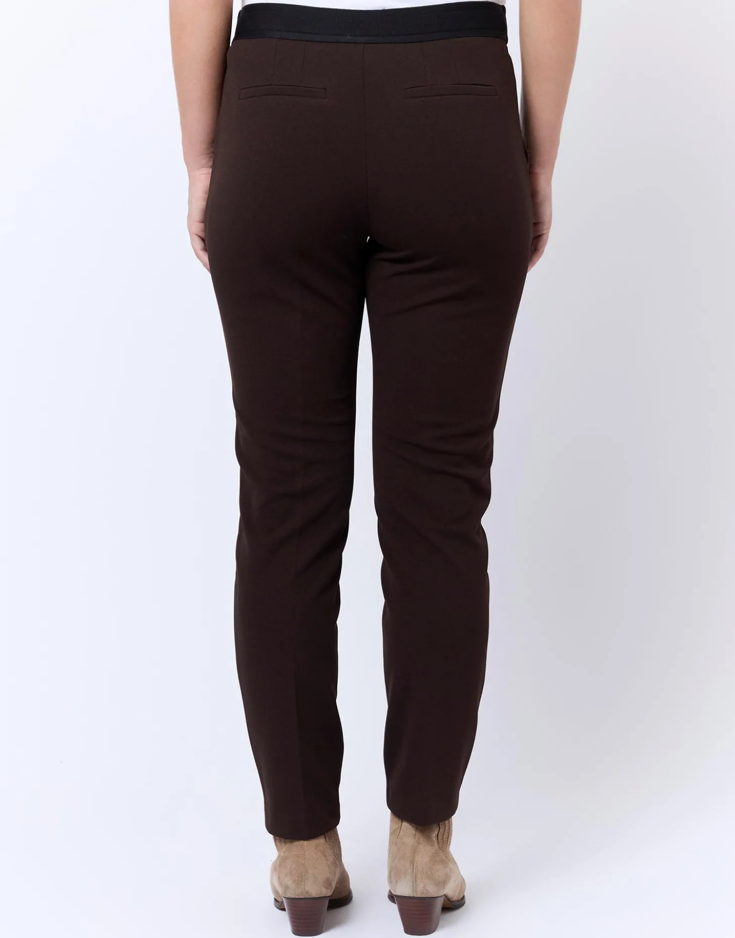 Pantalon 7/8 cigarette uni MARRON Femme