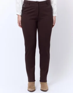 Pantalon 7/8 cigarette uni MARRON Femme
