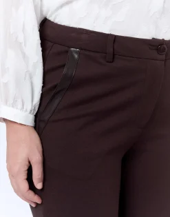 Pantalon 7/8 cigarette uni MARRON Femme