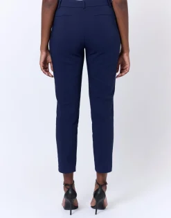 Pantalon 7/8 cigarette uni MARINE Femme