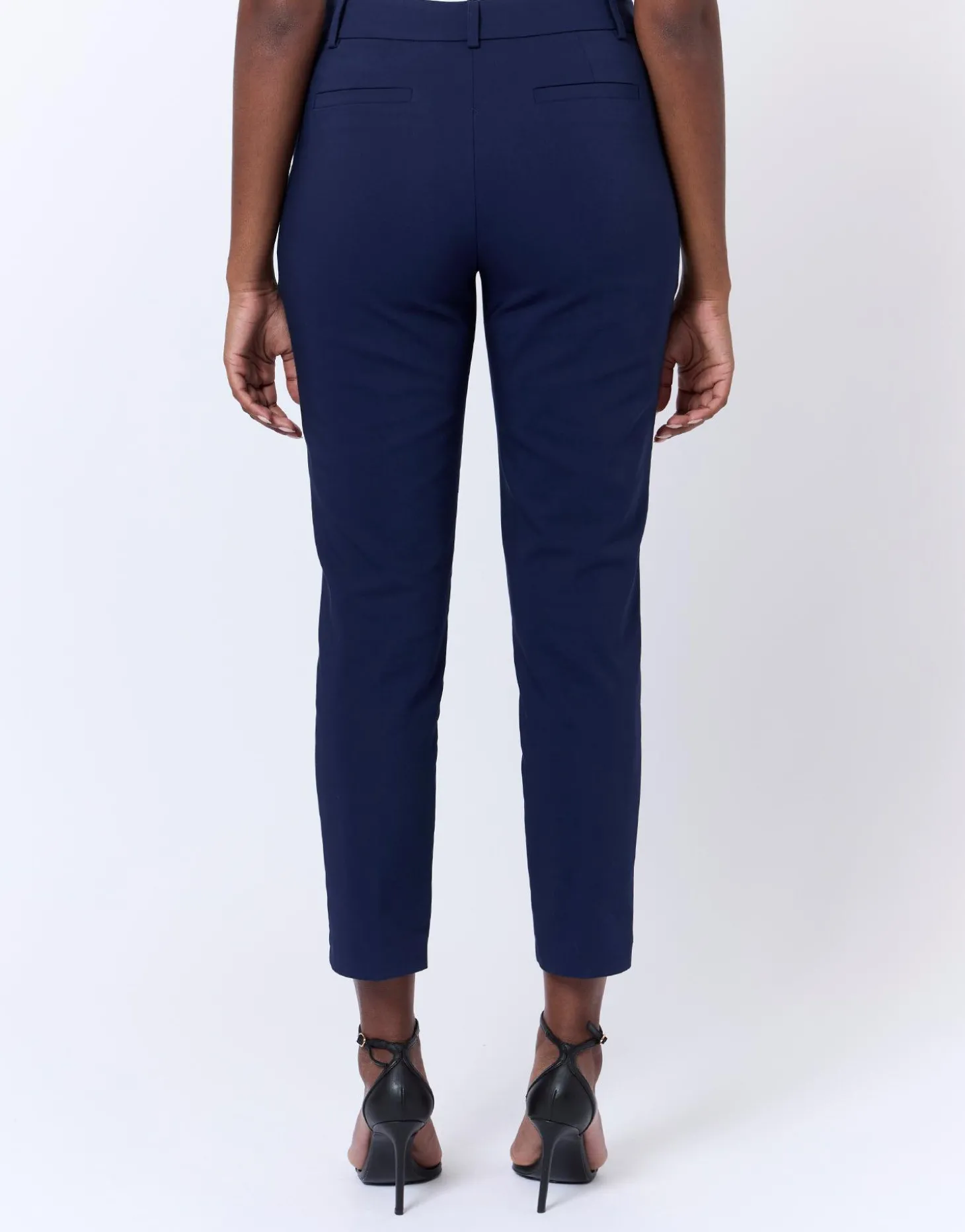 Pantalon 7/8 cigarette uni MARINE Femme