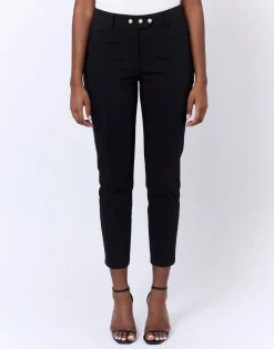 Pantalon 7/8 cigarette uni NOIR Femme