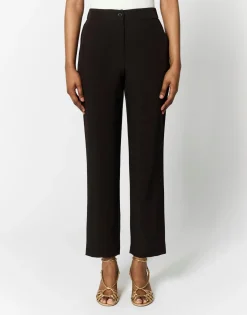 Pantalon 7/8 cigarette uni NOIR Femme