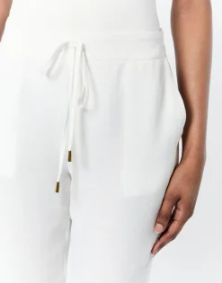 Pantalon 7/8 fuselé uni BLANC Femme