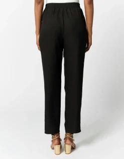 Pantalon 7/8 fuselé uni NOIR Femme