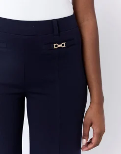 Pantalon 7/8 large uni MARINE Femme