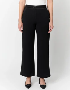 Pantalon 7/8 large uni NOIR Femme