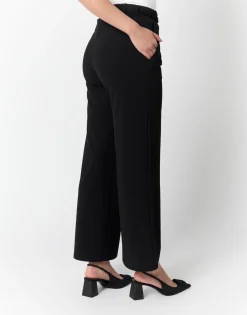 Pantalon 7/8 large uni NOIR Femme