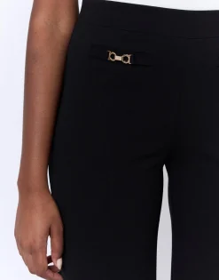 Pantalon 7/8 large uni NOIR Femme