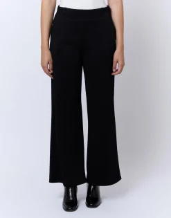 Pantalon 7/8 large uni NOIR Femme