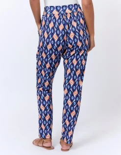 Pantalon 7/8 sarouel imprimé BLEU Femme