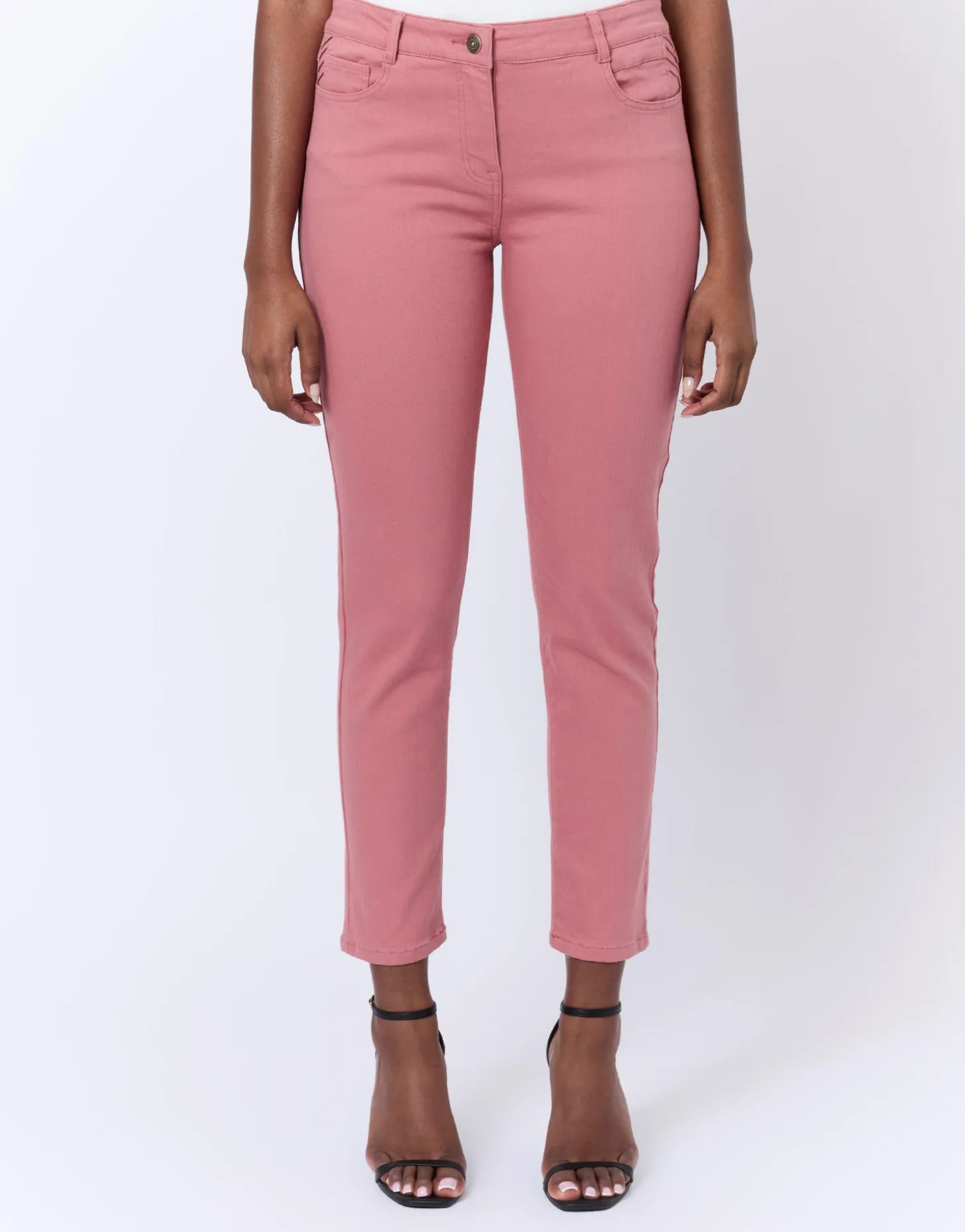 Pantalon 7/8 slim uni FRAMBOISE Femme