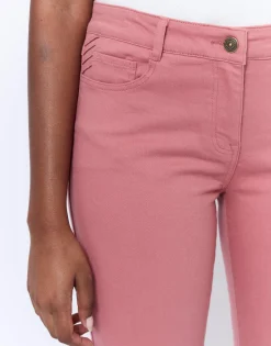 Pantalon 7/8 slim uni FRAMBOISE Femme