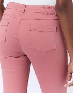 Pantalon 7/8 slim uni FRAMBOISE Femme