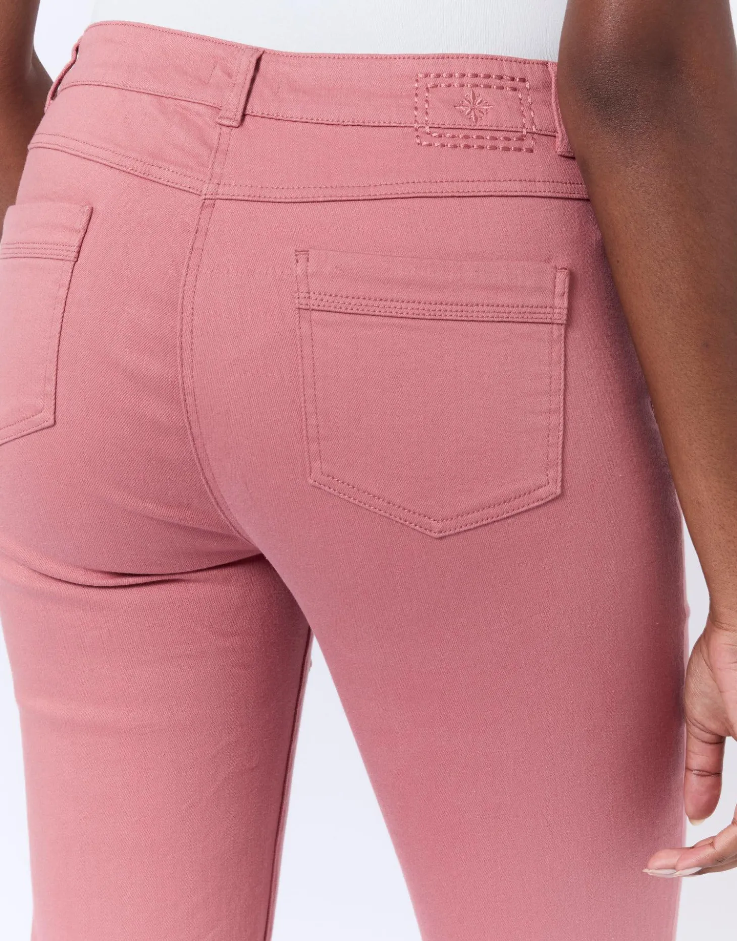 Pantalon 7/8 slim uni FRAMBOISE Femme