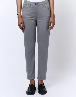 Pantalon 7/8 slim uni GRIS Femme