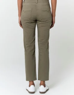 Pantalon 7/8 slim uni KAKI Femme