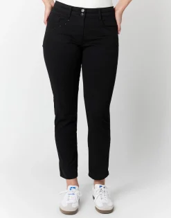 Pantalon 7/8 slim uni NOIR Femme