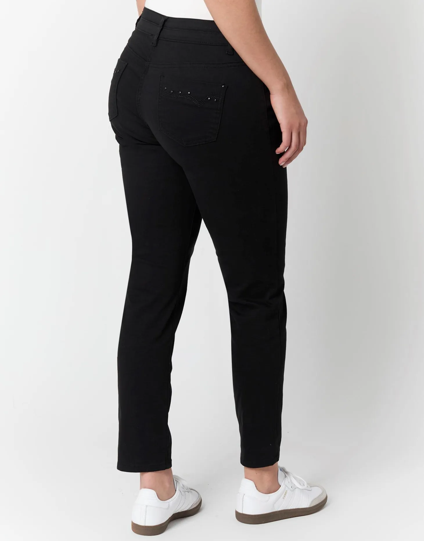 Pantalon 7/8 slim uni NOIR Femme