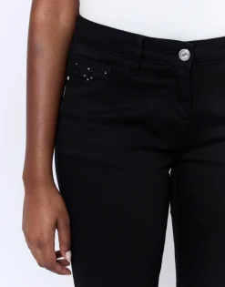 Pantalon 7/8 slim uni NOIR Femme