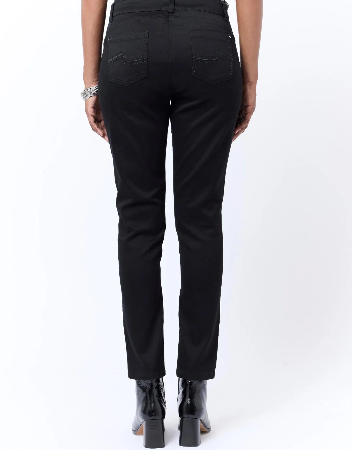 Pantalon 7/8 slim uni NOIR Femme