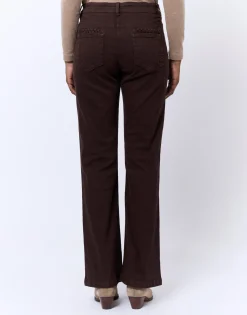 Pantalon long flare uni MARRON Femme