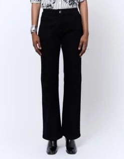 Pantalon long flare uni NOIR Femme