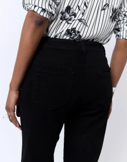 Pantalon long flare uni NOIR Femme